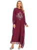 Cross-border Exclusively for Women's Muslim Robe Drill Chiffon Bat Sleeve Hoodie Dress