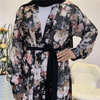 European And American Fashion Thin Loose Chiffon Long-sleeved Cardigan Robe