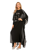 Cross-border Exclusively for Women's Muslim Robe Hot Drilling Chiffon Bat Sleeve Hoodie Dress
