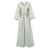  Embroidery Open Muslim Dress Kaftan Islamic Clothing Fabric Borka Shop Wholesale Modest Muslimah Women Kimono Abaya
