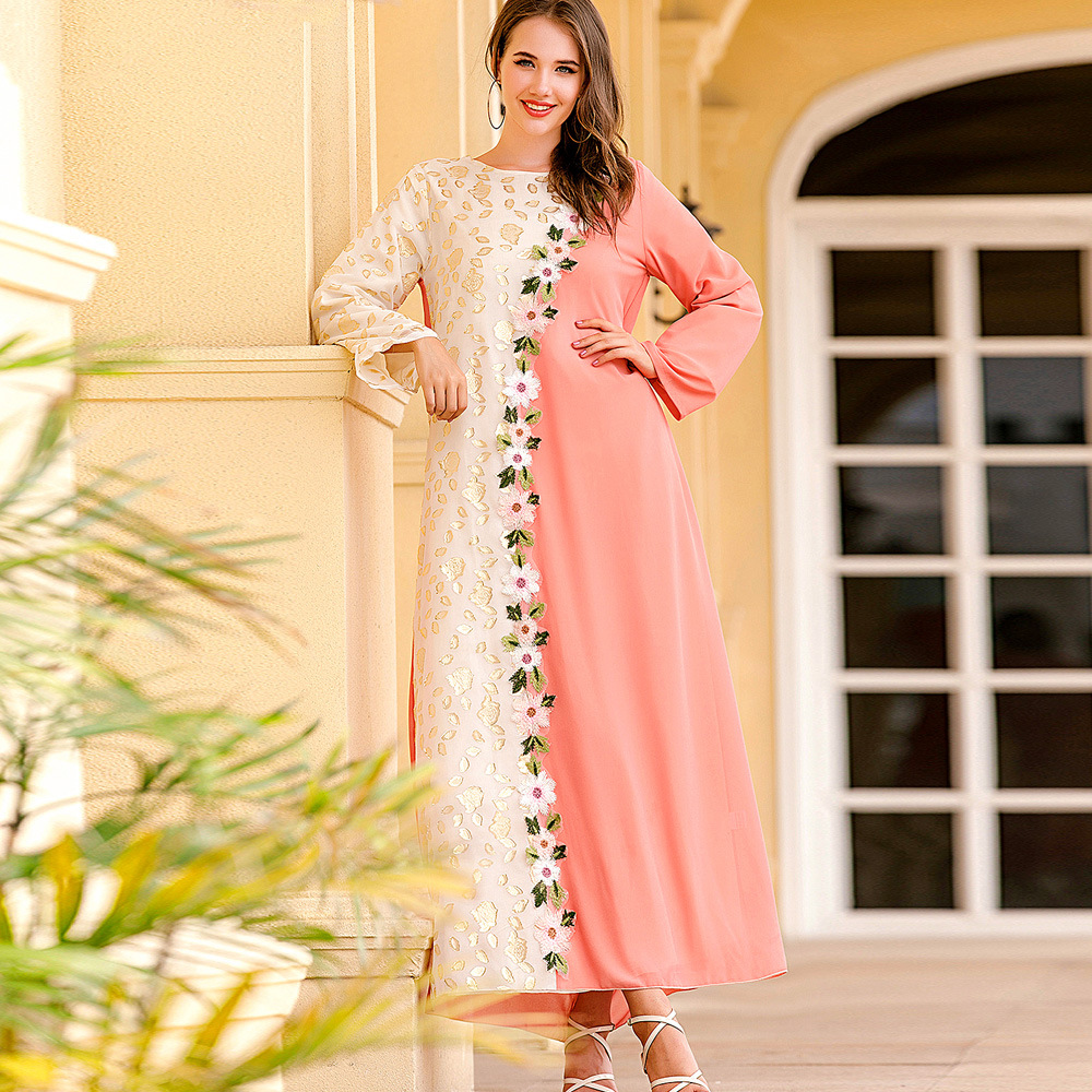 Casual Vacation New Dubai Modest Muslim Women Casual Maxi Dresses Islamic Clothing Abaya
