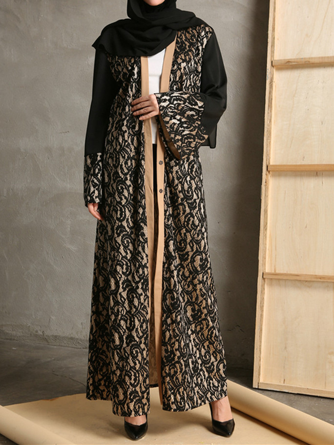 New Modest Fashion Fancy Kimono Muslim Dubai Maxi Dresses Elegant Arabic Islamic Abaya