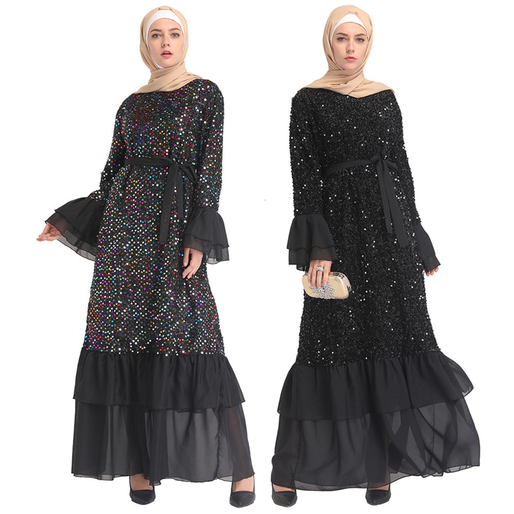 Elegant Arabic Design Muslim Dubai Ladies Pray Dresses for Eid Maxi Dresses Islamic Abaya