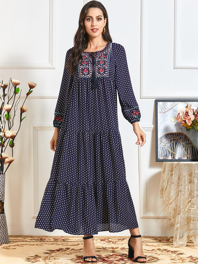  Dubai Women Borka Kebaya Maleisie Vetement Femme Islamic Clothing Turkish Embroidery Prayer Clothes Modest Vêtements Robe Femme Musulman Maxi Dress Open Abaya