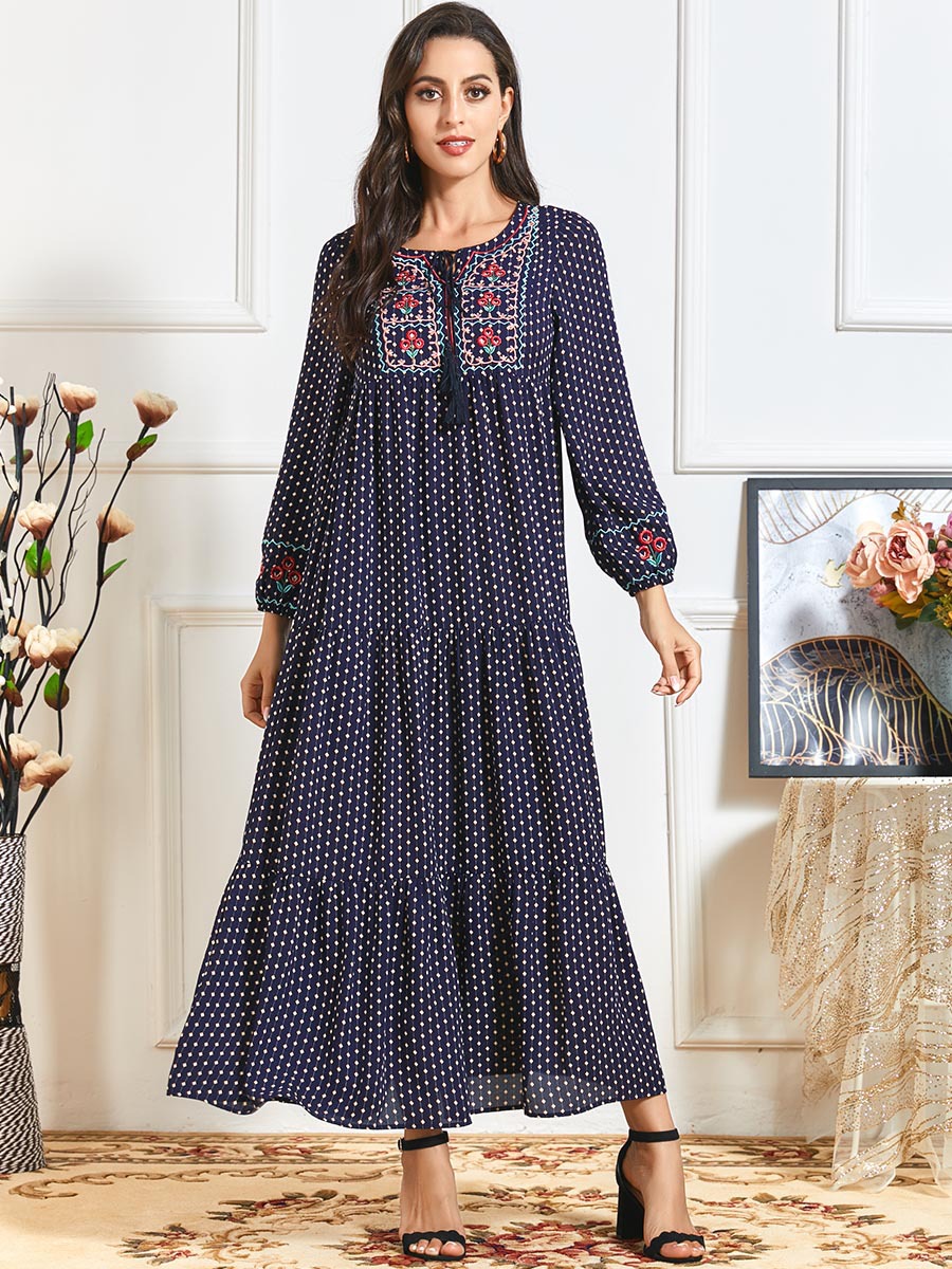  Dubai Women Borka Kebaya Maleisie Vetement Femme Islamic Clothing Turkish Embroidery Prayer Clothes Modest Vêtements Robe Femme Musulman Maxi Dress Open Abaya