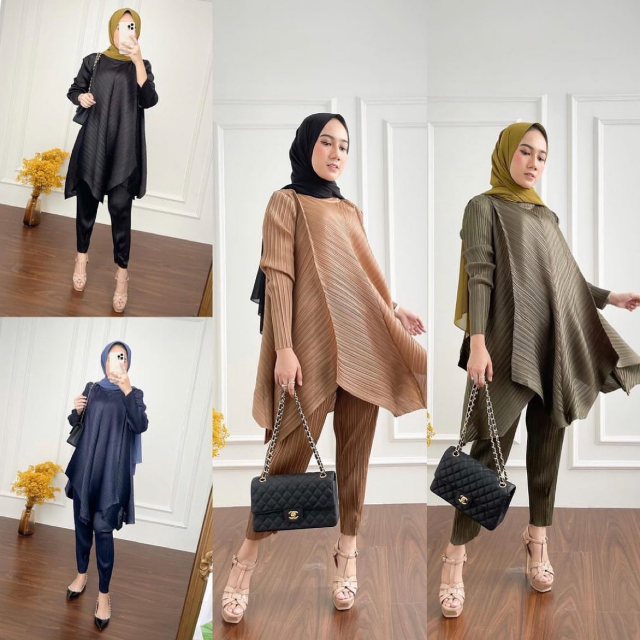  Pants Solid Color Women Dubai Maxi Thobe Prayer Burka Islamic Clothing Modest Top Suit 2pieces Kurti 2022 Two Piece Muslim Blouse Set