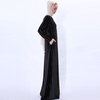 INS Autumn And Winter Vertical Striped Gold Velvet Long Skirt Muslim Women's Long-sleeved Warm Dress on Behalf of Hair