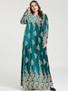  Dubai Plus Size Muslim Islamic Clothing Kaftan Fashion Modern Jalabiya Thobe Arabic Burka Cotton Burqa Printing Women Jilbab 2022 Modest Maxi Dress Abaya