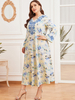  Cotton Jalabiya 2022 Women Plus Size Dubai Fashion Burqa Modest Muslim Jilbab Kaftan Thobe Arabic Islamic Clothing Modern Printing Burka Maxi Dress Abaya