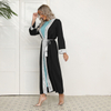 2022 Muslim Southeast Asia New Fashion Simple Middle East Elegant Lace Muslim Loose Black Jacket