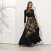 2022 New Muslim Middle East Elegant Long Dress with Beaded Pattern Abaya
