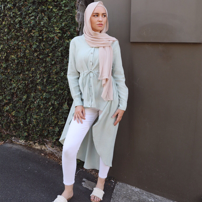 Malaysia New Design Arabic Modern Women 2022 Modest Islamic Casual Shirt