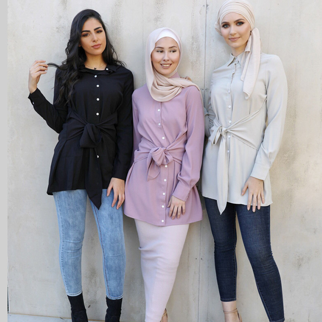 New Design Malaysia Dubai Casual Arabic Islamic 2022 Women Modest Modern Shirt