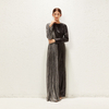 2022 Muslim Black Fashion Middle East Southeast Asia High Stretch Crystal Linen Muslim Sequined Dress