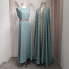 2022 Muslim Two Piece Set Large Heavy Industry Embroidered Middle East Muslim Embroidered Women's Robe with Belt