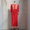 2022 Muslim Dubai Cotton Embroidered Single Layer Elegant Middle Eastern Muslim Women's Clothing