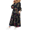 2022 Muslim Cotton And Linen Printed Dress Muslim Robe Dress Big Swing Dress