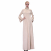 Autumn And Winter New Beige All-match Dress Muslim Women Suede Warm Flared Sleeve Long Skirt Abaya Cross-border