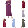 2022 Muslim Casual Abaya Plus Size Women's Round Neck Big Swing Robe Dress Muslim Long Skirt