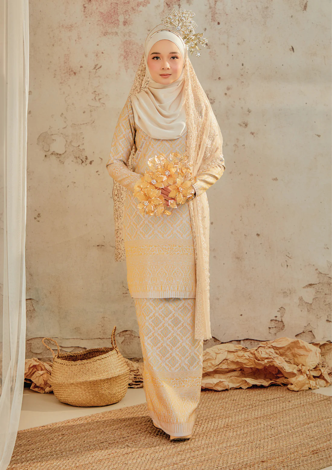 SIPO Eid Baju Raya Malaysia Kurung Songket Tenun Digital Plus Netting Lace with Full Lining Musulmane Perempuan Dress Kurung Modern Cutting Modern Kurung