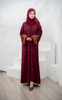 Abaya Wholesale 2024 Malaysia Style Muslim Women Long Seleeve Maxi Dress with Gold Embroidery And Handmade Beads