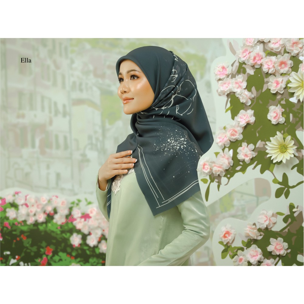 SIPO Wholesale Custom Hijab Cotton Voile Tudung Fashion Muslim Bawal Digital Printed Scarf Square Hijab 115Cm Voile Fabric Luxury-EVELYN