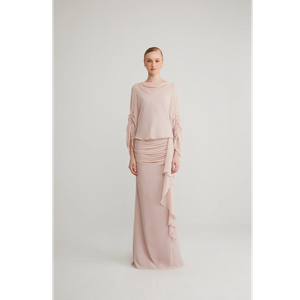 SIPO Hot Selling Fesyen Baju Dress Cowl Neckline Muslim Women Set Chiffon Modern Baju Kurung