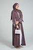 SIPO Full Pearls Design Sleeve with beautiful Celestial Floral Embellished Kimino Islamic Muslim Dress Front Open Abaya