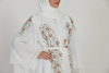 SIPO Luxury Bridal White Embellished Layered Open Abaya Islamic Modest Dress Abaya Dress for Muslim Women Beautiful Robe