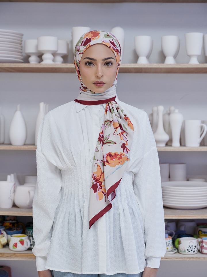 SIPO Wholesale Custom Malaysia Printed Matte satin Hijab Bawal Beatuiful Design Scarf Muslim women shawl
