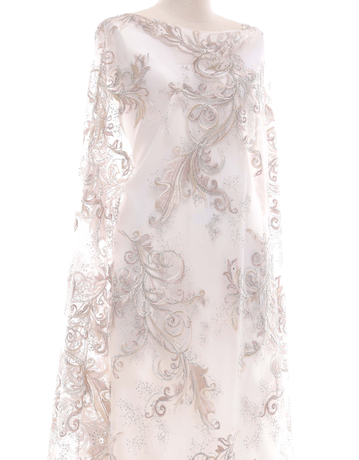 Embroidery Lace SADIE STONE BEADED LACE IN BROWN