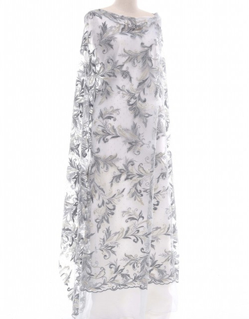 Embroidery Lace SADIE STONE BEADED LACE IN DUSTY BLUE