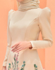 Modern CHAMPAGNE Embroidery Baju Kurung