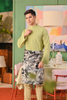 SIPO Malaysia Muslim Men Apperal Traditional Men's Baju Melayu with Metal Ring Button Detail