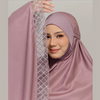 SIPO Plain Solid Color Telekung Premium Japaneese Cotton Malaysia Prayer Dress with Lace Muslim Clothing