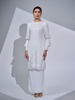 SIPO Eid Hot Selling Malaysia Baju Kurung with Sequin Lace And Mini Puff Shoulder Muslim Fashion Women Dress