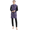SIPO Newest Floral Print Zipper Front Muslim Burkini Swimwear For Lady
