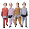 Dubai Children Patchwork Long Sleeves Long Pants Muslim Kids Islamic Girls Clothing Set