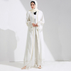 Soft Lace Swing Long Sleeves Open Abaya Turkish Women Islamic Clothing Muslim Dresses