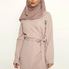 Solid Color V-Neck Stitching One-Piece Wide-Leg Pants Muslim Islamic Suit Jumpsuit