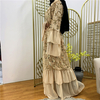 Middle East Sequins Flare Sleeve Fashion Modest Muslim Open Abaya Kimono