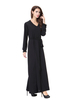 Wholesale V-Neck High Elastic Long Sleeve Muslim Islamic Abaya Ladies Dresses Women Clothing