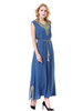Turkish V-Neck Applique Breathable Solid Sleeveless Muslim Islamic Women Abaya Dress Clothing