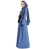 Contrast Color Long Dress Islamic Clothing Muslim Abaya Dubai Hijab Dressing