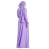Purple Elastic Waist Abaya Design Hijab Dresses Islamic Clothing For Party