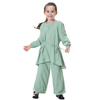 Long Sleeve Islamic Clothing Girl's Harlan Pants Shirt Muslim Clothes Set For Kids