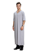 Arabian V-Neck Highly Elastic Jubba Breathable Short Sleeve Muslim Islamic Clothes Robe Men Thobes