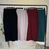 2021 Ins Popularity Modern Modest Cotton Pure Color Ladies Skirt 
