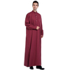 Middle East Pure Color Modest Full Length Stand Collar Man Thobe