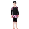 Children Conservative Color Stitching Long Sleeve Three-Piece Islamic Muslim Swimsuit Swimwear